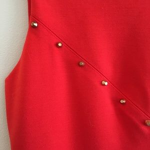 Premis Red Dress with Brass Detail - Size 4